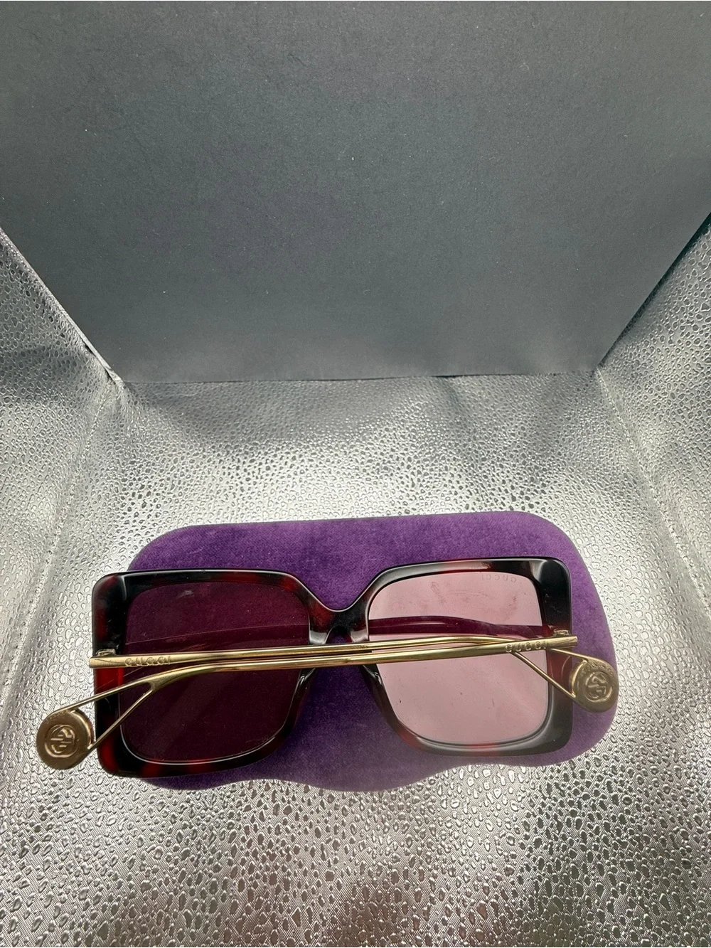 Gucci Oversized Square Sunglasses - Pink Gradient/Brown Frame GG0435SA